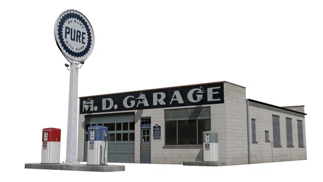 Gas station Modelo 3D .c4d .max .obj .3ds .fbx .stl .blend 