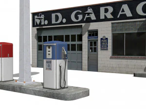 Gas station 3D Model