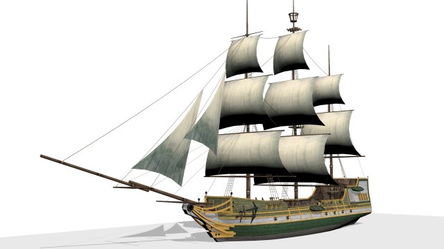 Galleon 3D 모델 .c4d .max .obj .3ds .fbx .stl .blend 