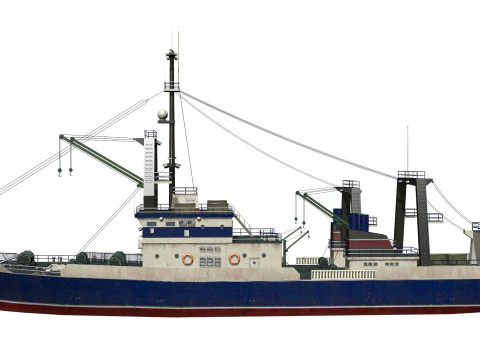 拖网渔船 3D 模型