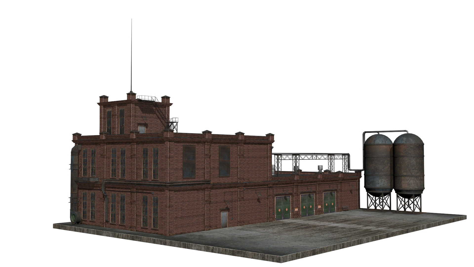 Old factory 3D Model .c4d .max .obj .3ds .fbx .stl .blend 