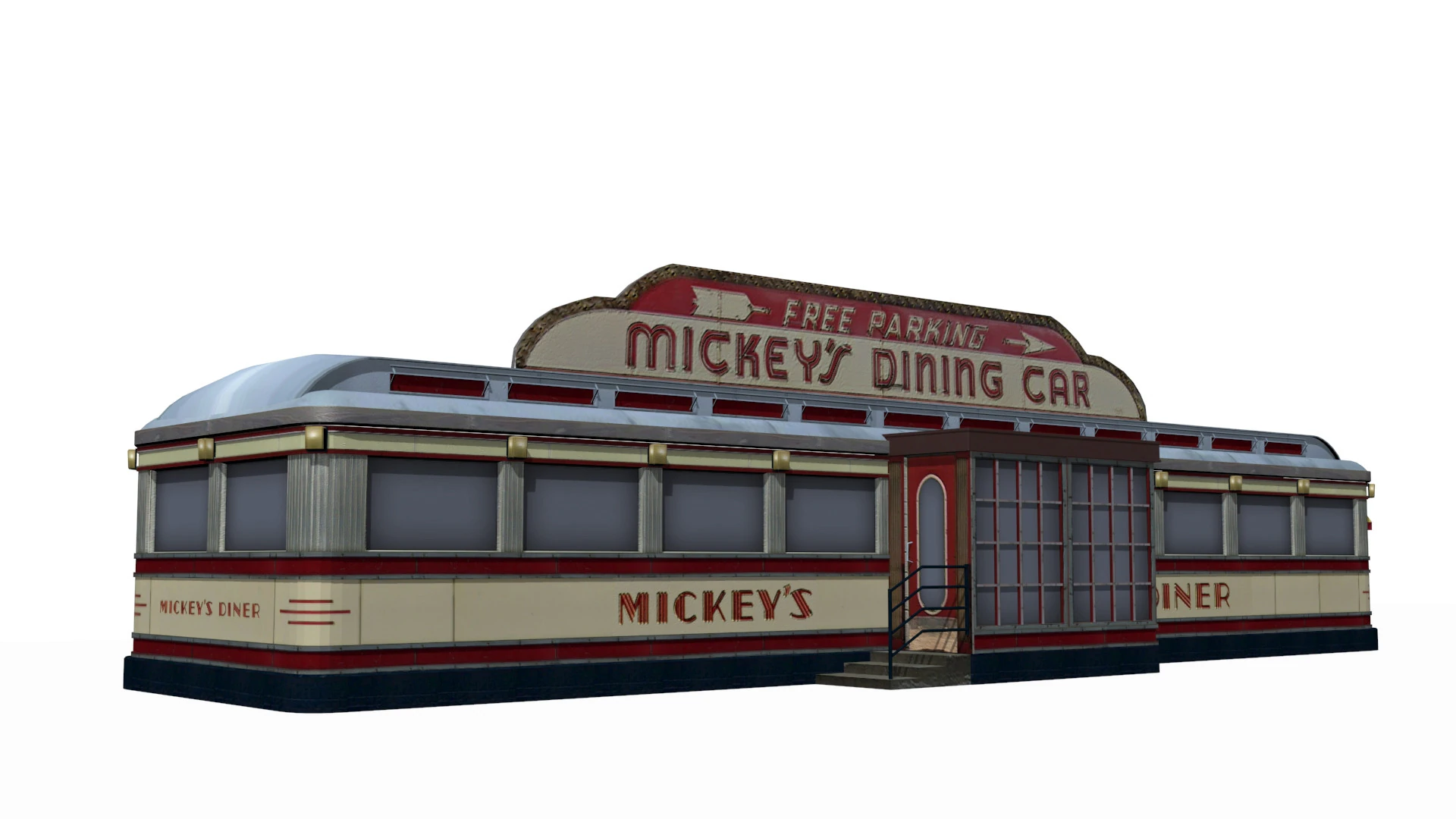 Old dining 3D Model .c4d .max .obj .3ds .fbx .stl .blend