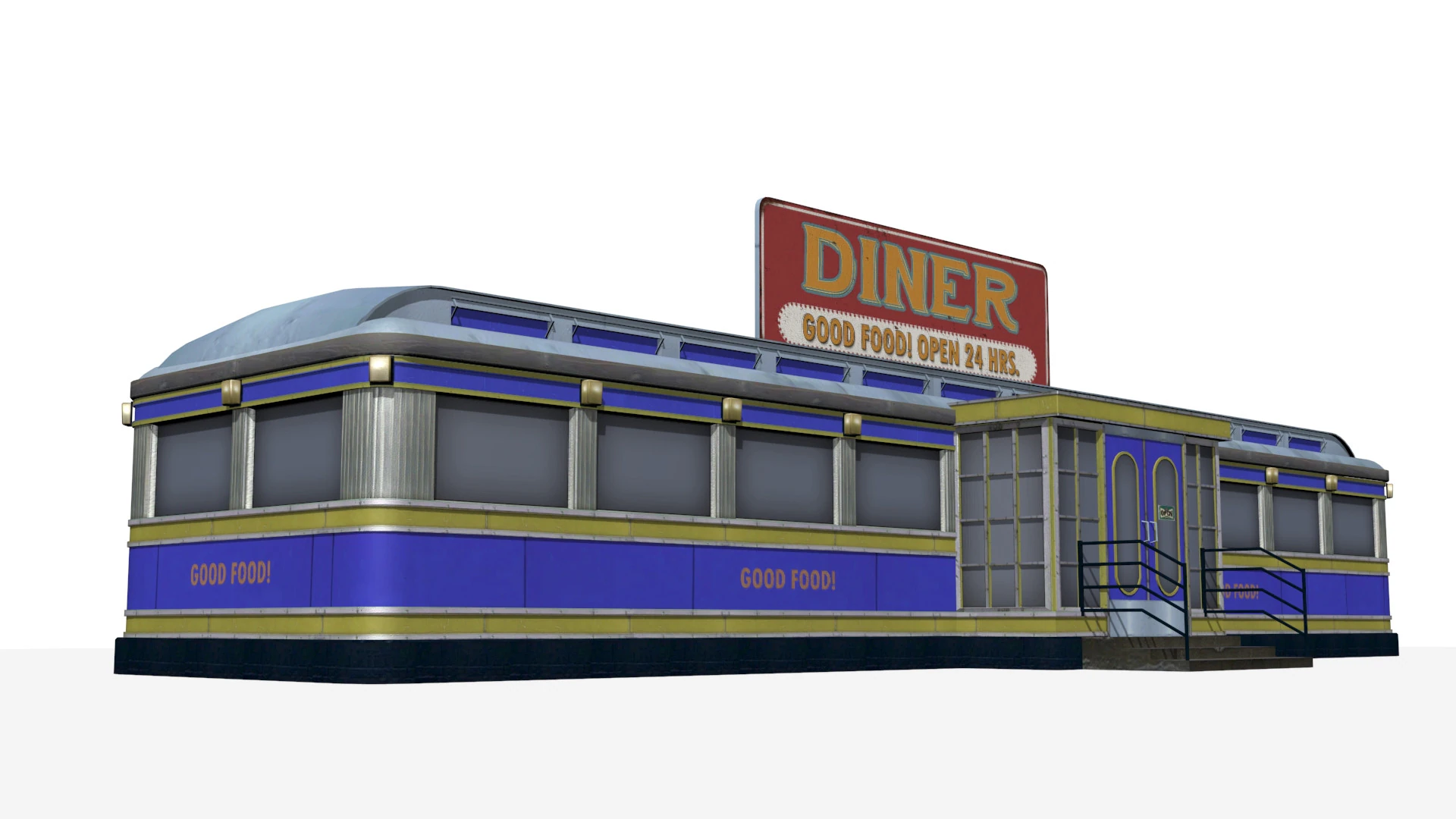 Old dining 3D Model .c4d .max .obj .3ds .fbx .stl .blend 