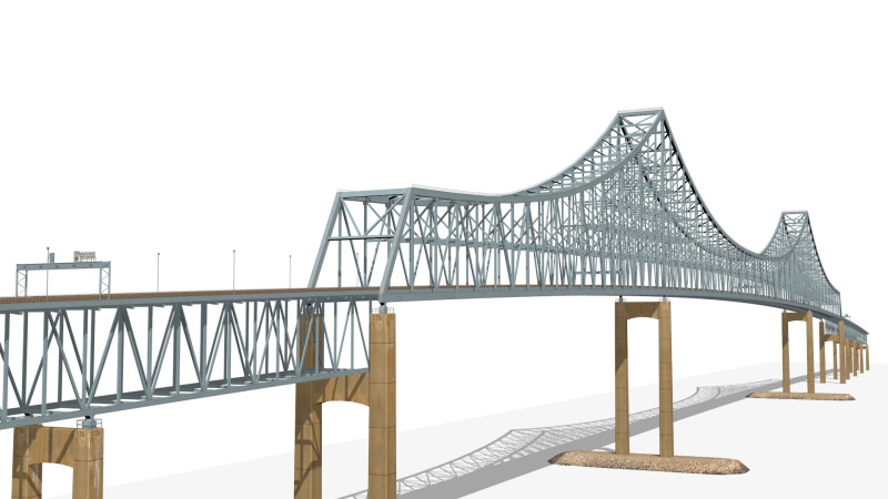 Commodore barry bridge 3D 模型 .c4d .max .obj .3ds .fbx .stl .blend 
