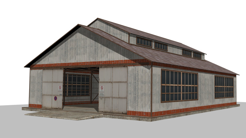 Warehouse house Modèle 3D .c4d .max .obj .3ds .fbx .stl .blend 