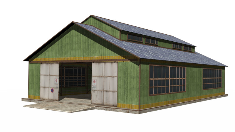 Warehouse house Modèle 3D .c4d .max .obj .3ds .fbx .stl .blend 