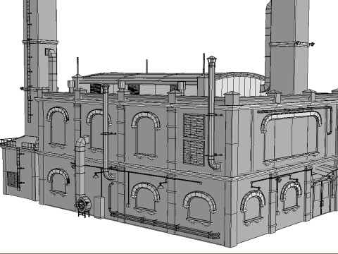 Old brick factory 3D Model