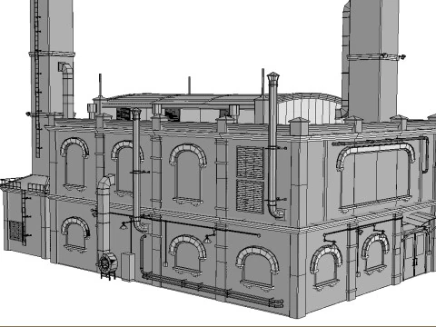 Old brick factory 3D Model