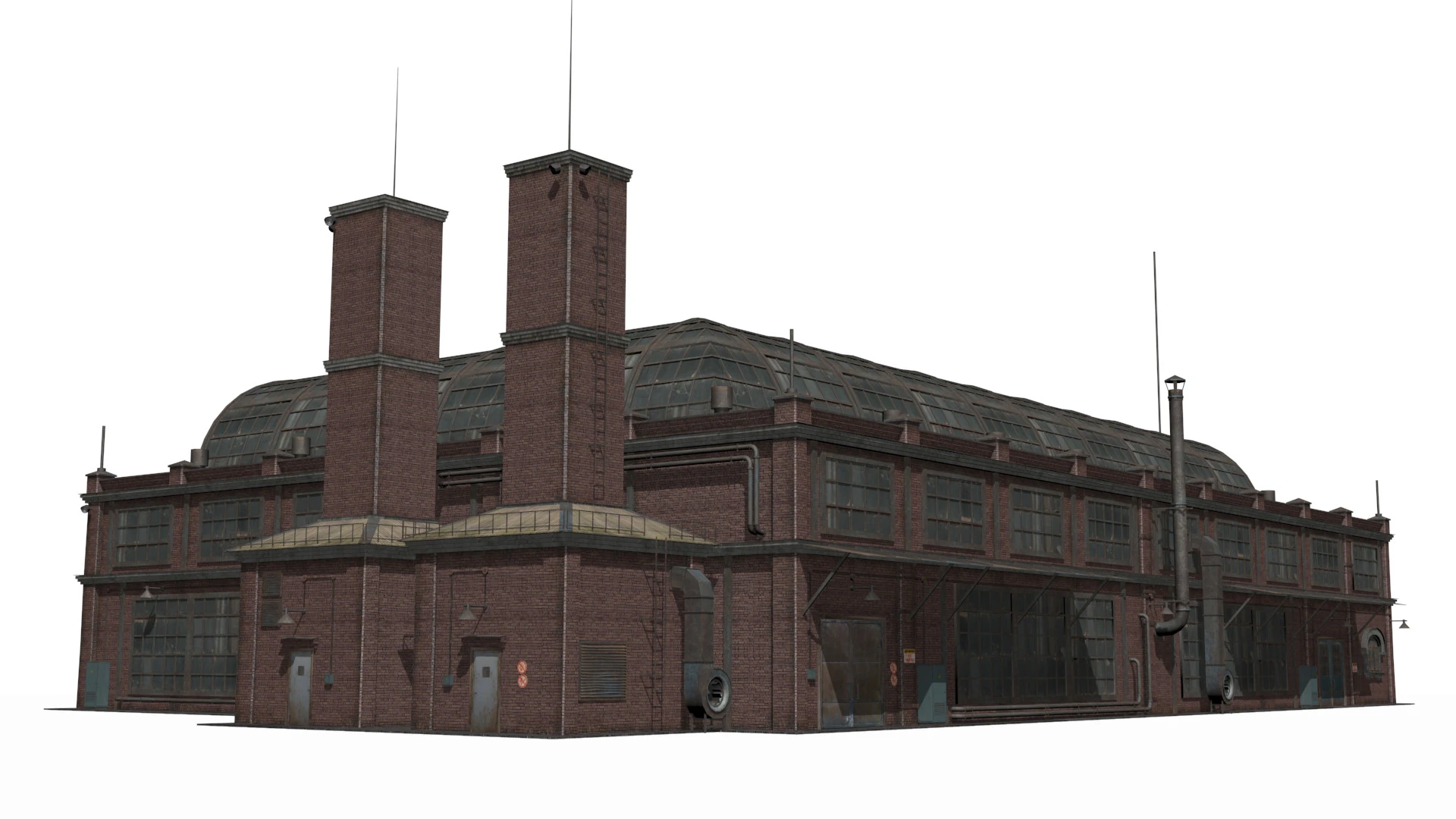 Antiguo edificio industrial Modelo 3D .c4d .max .obj .3ds .fbx .stl .blend 