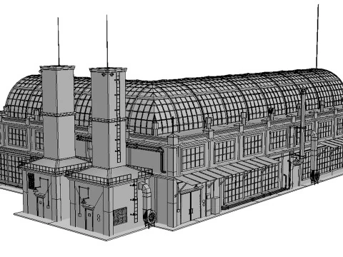 Antiguo edificio industrial Modelo 3D