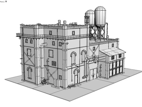 Old industrial building 3D Model