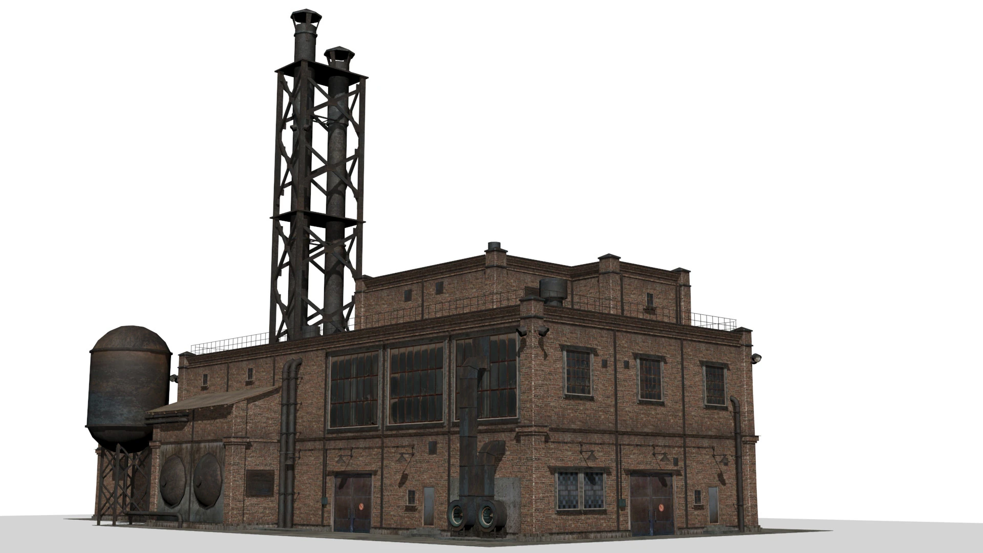 Old factory 3D Model .c4d .max .obj .3ds .fbx .stl .blend