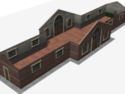 Railway station 3D Model