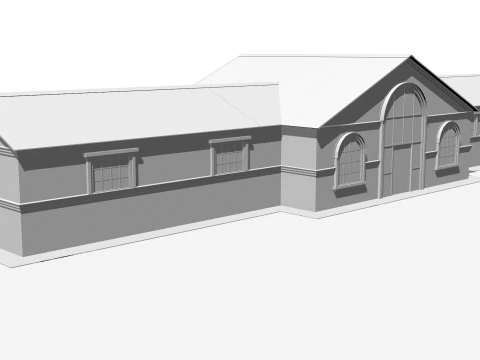 Railway station 3D Model
