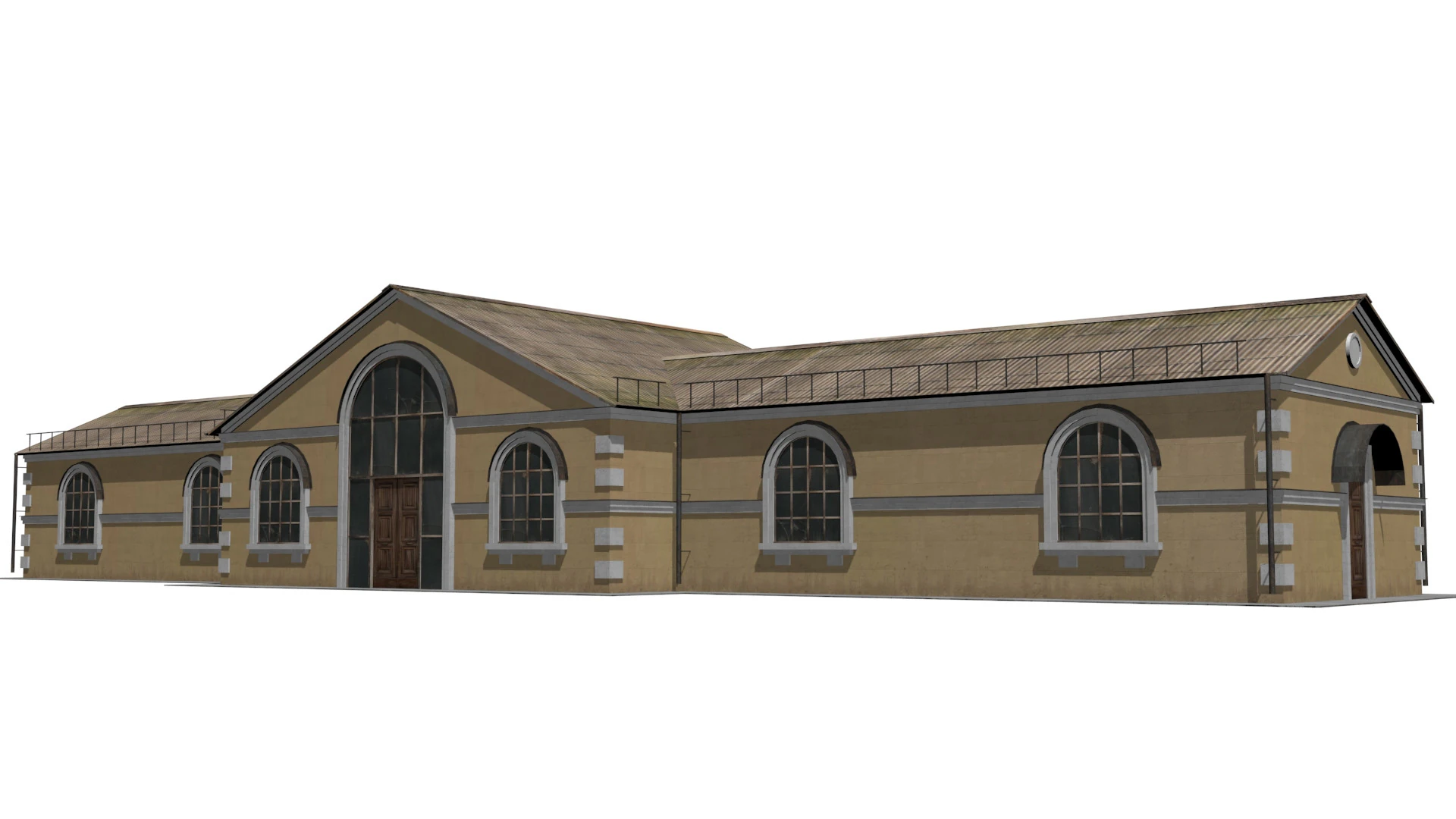 Railway station 3D Model .c4d .max .obj .3ds .fbx .stl .blend 