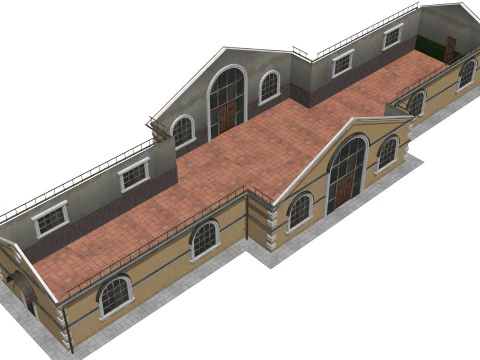 Railway station 3D Model