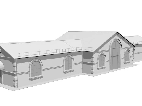 Railway station 3D Model