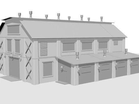 Brick warehouse 3D Model