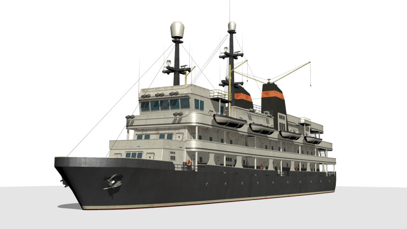 Old steamboat 3D-Modell .c4d .max .obj .3ds .fbx .stl .blend 