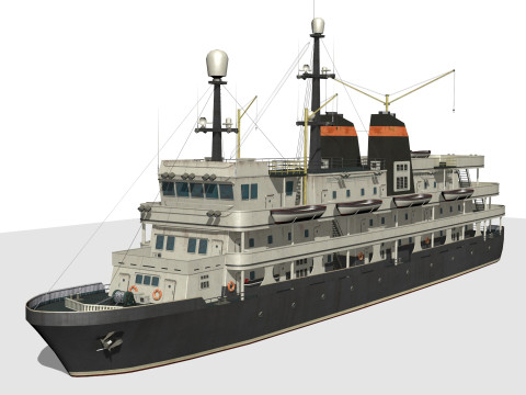 Old steamboat 3D-Modell