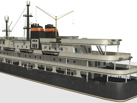Old steamboat 3D-Modell