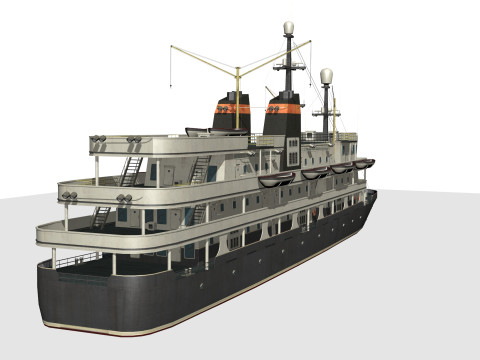 Old steamboat 3D-Modell