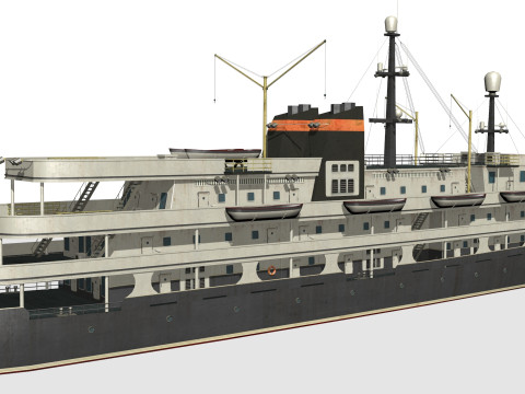 Old steamboat 3D-Modell