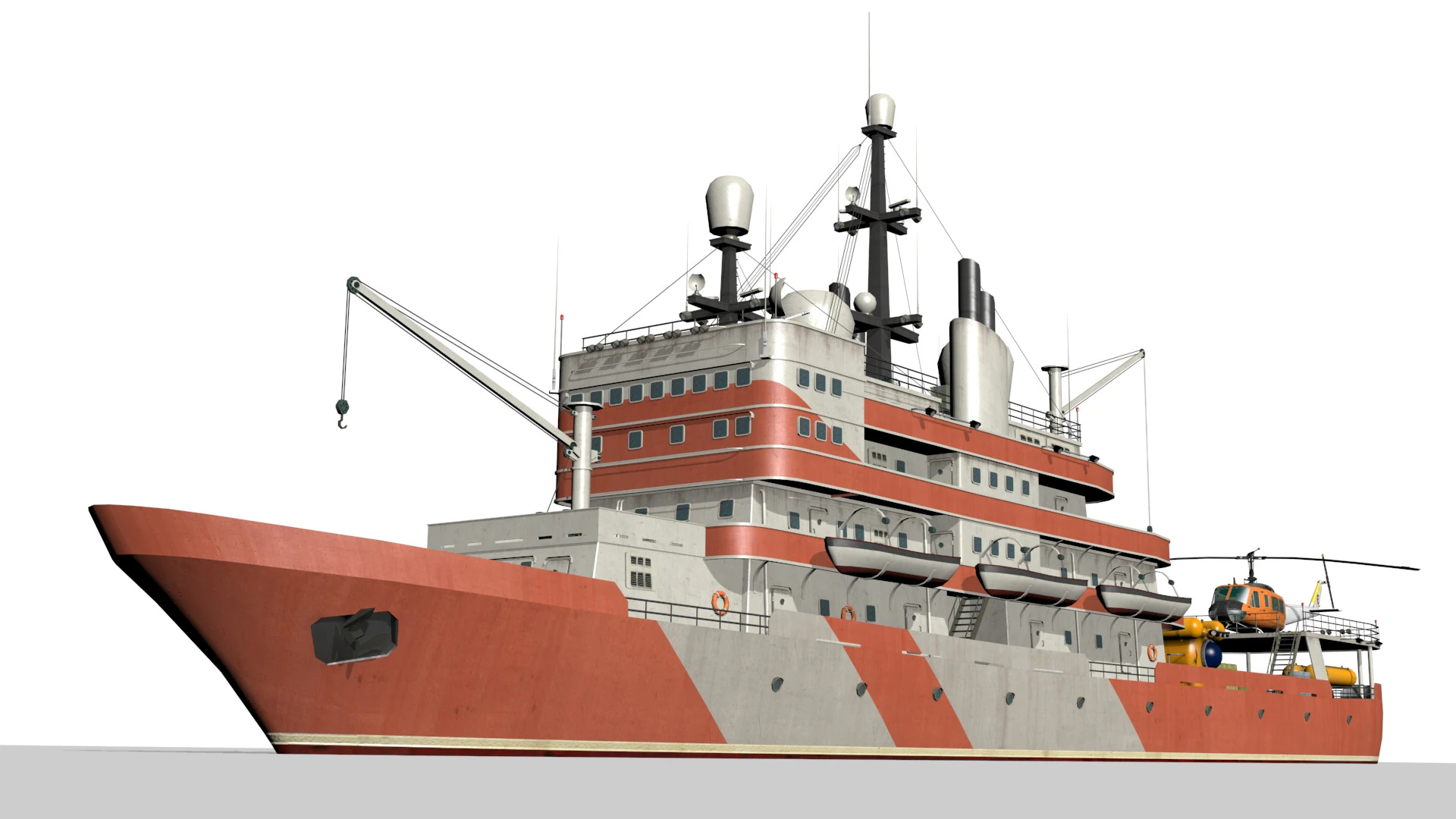 Research vessel 3D Model .c4d .max .obj .3ds .fbx .stl .blend