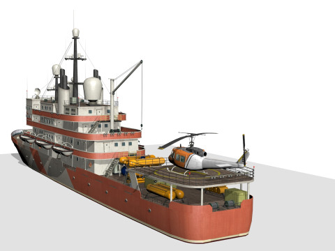 Research vessel 3D 모델
