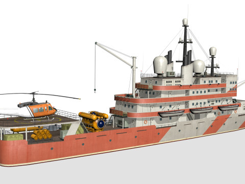 Research vessel 3D 모델