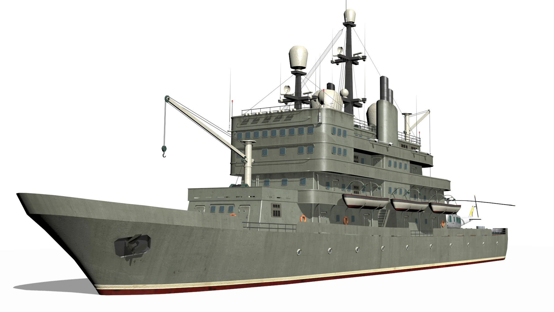 Old ship 3D Model .c4d .max .obj .3ds .fbx .stl .blend 