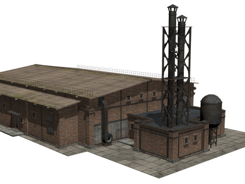 Old industrial building 3D Modell
