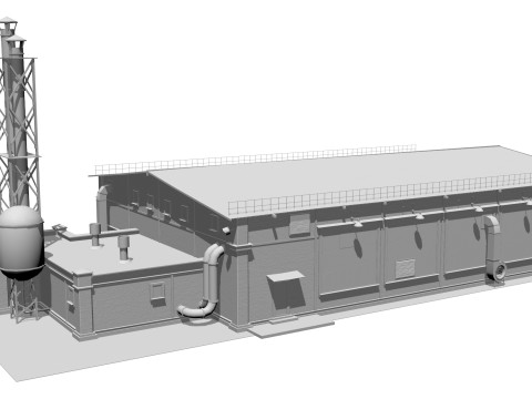 Old industrial building 3D Modell