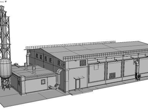 Old industrial building 3D Modell