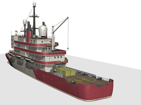 古い砕氷船 3Dモデル