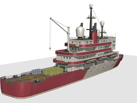 古い砕氷船 3Dモデル