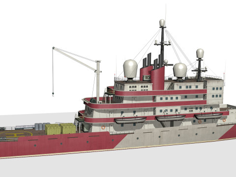 古い砕氷船 3Dモデル