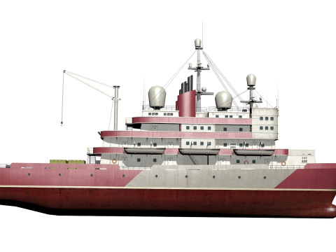 古い砕氷船 3Dモデル