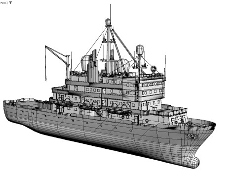 古い砕氷船 3Dモデル