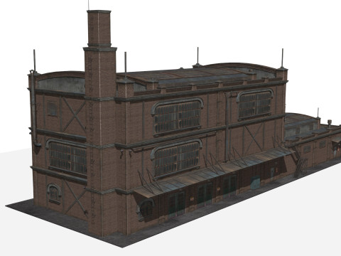 Antigo edif&iacute;cio industrial Modelo 3D
