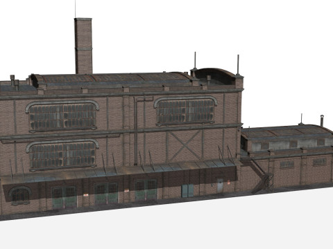 Antigo edif&iacute;cio industrial Modelo 3D