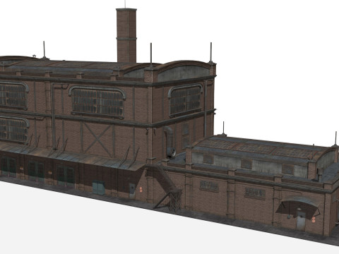 Antigo edif&iacute;cio industrial Modelo 3D