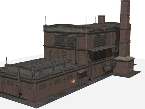 Antigo edif&iacute;cio industrial Modelo 3D