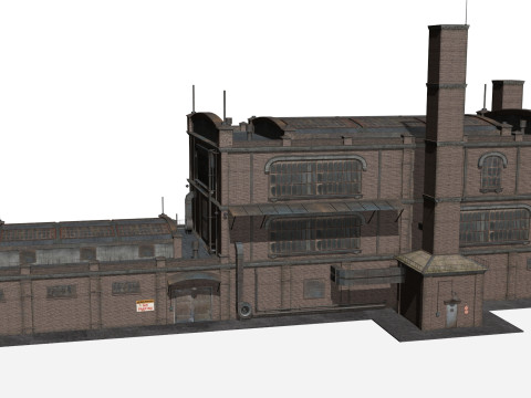 Antigo edif&iacute;cio industrial Modelo 3D