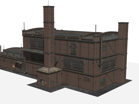 Antigo edif&iacute;cio industrial Modelo 3D