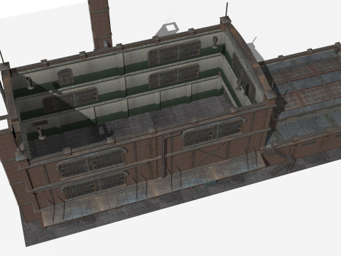 Antigo edif&iacute;cio industrial Modelo 3D