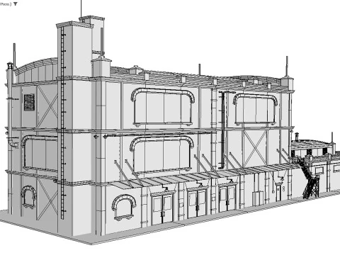 Old industrial building 3D Model