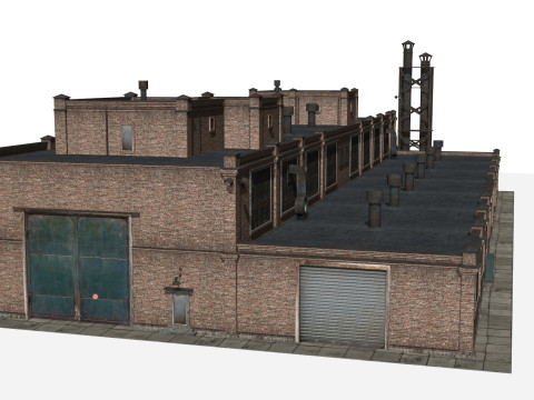 Antigo edif&iacute;cio industrial Modelo 3D