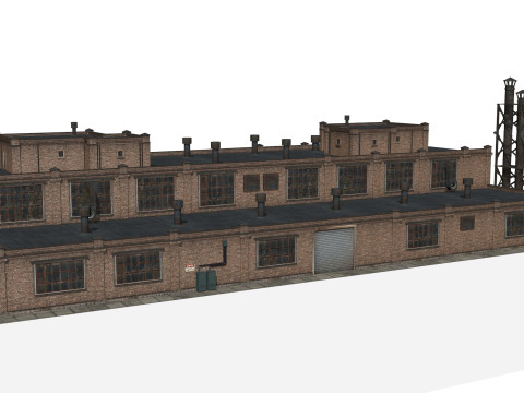 Antigo edif&iacute;cio industrial Modelo 3D