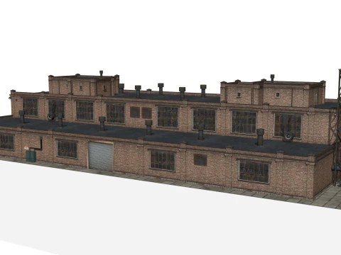 Bangunan industri tua Model 3D